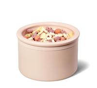 BOWLBOWL Hello Bowl Elevated Ceramic Cat Bowl with Stand, Raised Whisker-Friendly Feeding Bowl for Cats & Small Dogs, Patented Design, Made in Korea (3.9" H - Pink, Round/Wet)