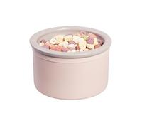 BOWLBOWL Hello Bowl Elevated Ceramic Cat Bowl with Stand, Raised Whisker-Friendly Feeding Bowl for Cats & Small Dogs, Patented Design, Made in Korea (3.9" H - Gray&Pink, Round/Wet)