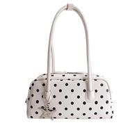 Bowler Bag Purse,Retro Cute with Handle and Zipper,Womens Dot Handbag - for Dating Travel Vacation Casual Outings
