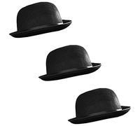 Bowler Hat - Fancy Dress Accessory Mens Ladies 58cm Circumference Felt Victorian Gent Costume Accessory - Pack Of 3