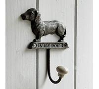 Bowley & Jackson Dachshund dog single grey metal wall coat hook