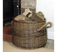 Bowley & Jackson Small round Morpeth natural willow rope handled log basket