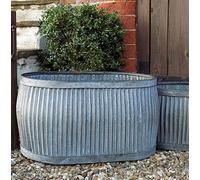 Bowley & Jackson Vintage style oval shaped galvanised dolly planter