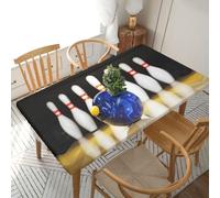 Bowling 5ft Square Waterproof Tablecloth Stain Resistant Polyester Fabric Washable For Indoor Outdoor Party Dining Table Cover