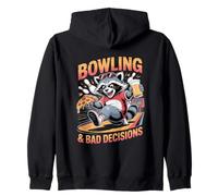 Bowling And Bad Decisions Raccoon Beer Pizza Zip Hoodie