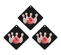 Bowling Ball 3 Pcs Automotive Air Fresheners Mirror Aromatherapy Tablets Ornament Car Fragrance Scented Cards Rhombus