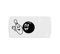 'Bowling Ball and Pin' Pill Box with Tablet Splitter (PI00035105)