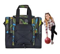 Bowling Ball Bag - Premium Storage Solution for Bowling Players, Padded Protective Case | Stylish Tote with Extra Pockets, Comfortable Carry Bag for 1 or 2 Ball, verde, Consulte la descripción, See