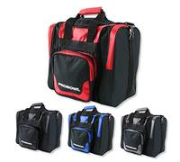 Bowling Ball Bag - Pro Bowl Single Tote - 1 Ball Bowling Bag with Shoe Compartment - Portable with Accessory Compartments - Padded Interior - Lightweight Bowling Bag with Shoulder Strap - Black/Red