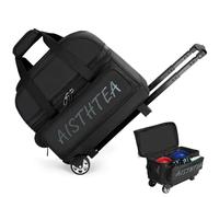 Bowling Ball Bag with Wheels, 2 Bowling Bags with Large Separate Shoe Compartment and Large Accessory Pocket
