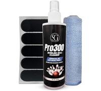 Bowling Ball Cleaner Spray with Cleaning Cloth and Thumb Tape - Oil, Scuff, and Belt Mark Cleaner Restores Tack and Prolongs Lifespan of Ball - EPA Safe Bowling Ball Restoration - 8 Fl Oz