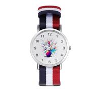Bowling Ball Colorful Braided Elastic Strap Watch Multicolor Wristwatch Sport Analog Watches for Men Women Birthday Gift