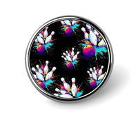 Bowling Ball Colorful Lapel Pin Metal Trendy Round Badge