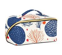 Bowling Ball Coral Toiletry Bag with dividers Large Cosmetic Bag For Women Vertical Free-Standing