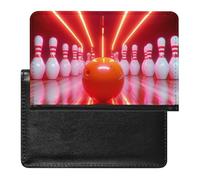 Bowling Ball Game Printed Passport Holder Cover PU Leather Travel Waterproof Slim Passport Wallet for Airport