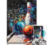 Bowling Ball Painting 1000 Piece Jigsaw Puzzles for Teenagers,Challenging Game Gifts for Is Ideal As A Gift for The Whole Family (50x75cm)