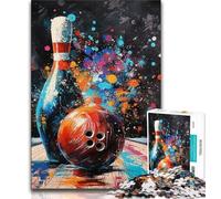 Bowling Ball Painting 1000 Piece Jigsaw Puzzles for Teenagers,Challenging Game Gifts for Is Ideal As A Gift for The Whole Family (38x26cm)