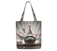 Bowling Ball Sport Vintage,Reusable Grocery Bags Shopping Tote Bags Large Capacity Canvas Shoulder bag