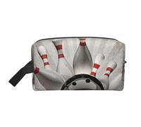 Bowling Ball Sport VintageMakeup Trave Bag for Women,Cosmetic Large Capacity Organizer