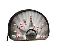 Bowling Ball Sport VintageSmall Makeup Sanitary Napkin Storage Bag,Women's Cosmetic Coin Purse