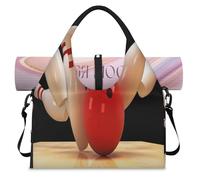 Bowling Ball Sports Duffle Bag with Shoe Compartment Ball Weekend Overnight Bags Tote Cabin Luggage Bag for Gym Yoga Travel