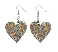 Bowling Balls And Pins Round Wooden Earrings Boho Drop Pendant Fashion Gifts for Women