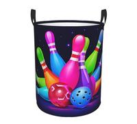 (Bowling Balls) Large Capacity Waterproof Laundry Hamper Foldable Portable Storage Basket For Bathroom Laundry Bedroom