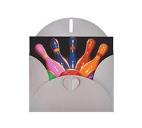 Bowling Balls Prints Pearl Paper Horizontal Festival Greeting Card for Birthday Cards and All Occasions, Gray