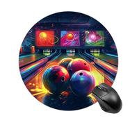Bowling Balls Round Mouse Pad Smooth Glide Gaming Mousepad Extra Density Portable Comfortable Mouse Mat for Desk, Home, Office 7.8x7.8 Inches