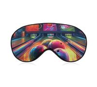 Bowling Balls Sleep Mask Light Block-Out Eye Mask for Side Sleeper Pressure-Free Soft Night Blindfold with Adjustable Strap Breathable Sleep Eye Cover for Travel