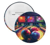 Bowling Balls Tinplate Badge Personalized Round Brooch Large Craft Button Suitable for Teachers, Nurses, Doctors, Staff, Party Gift Accessories, style, 12 Pieces
