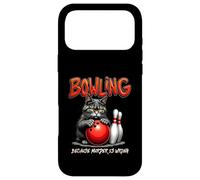 Bowling Because Murder Is Wrong Cat Humor Bowler Cat Lover Case for iPhone 17 Pro Max
