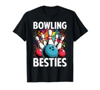Bowling Besties Fun-Cute Women's Ten Pin Bowlers T-Shirt