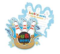 Bowling Birthday Invites Cards 4×6 inch Let's Bowl Birthday Invitations with Envelopes for Boys Girls Party Invite Set 20 Pack (Color1)