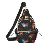 Bowling Black print Crossbody Sling Bag Small Lightweight Shoulder Bag, Casual Chest Bag for Travel Hiking Daypack