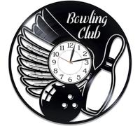 Bowling Club Birthday Gift Idea Sport Vinyl Clock for Man and Woman Bowling Original Home Decor Sport Vinyl Record Wall Clock Skittle Handmade Clock