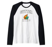 Bowling Gutter King Funny Bowler Humor Raglan Baseball Tee