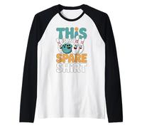 Bowling Humor Design This is My Spare Cute Pins Graphic Raglan Baseball Tee