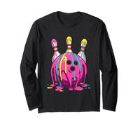 Bowling Ice Cream Drip Bowling Player Long Sleeve T-Shirt