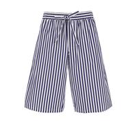 Bowling in Popeline di Cotone Rigata - male - Dolce & Gabbana - Casual Shorts - Blue - M - Shorts M