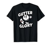 Bowling League Gutter Glory Retro Bowler Value Graphic T-Shirt, Men, Black, L