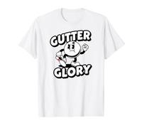 Bowling League Gutter Glory Retro Bowler Value Graphic T-Shirt, Men, White, L