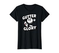 Bowling League Gutter Glory Retro Bowler Value Graphic T-Shirt, Women, Black, S