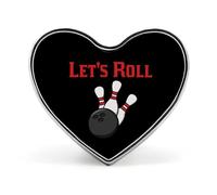 Bowling Let's Roll Cute Brooch Heart Pin Badges Lapel Pins Jewellery Decoration for Clothes Hat Bag