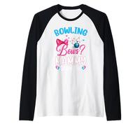 Bowling or Bows Mammy Loves You Gender Reveal Pink or Blue Raglan Baseball Tee