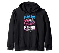 Bowling or Bows MAMMY Loves You Gender Reveal Pink or Blue Zip Hoodie