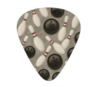 Bowling Pattern 12 Pack Guitar Picks With 3 Thicknesses And Storage Box, Abs Plectrums For Electric Bass Guitar Players