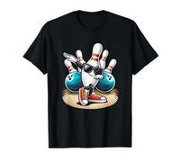 Bowling Pin Dabbing Sunglasses Bowler Player 2 Pins and Ball T-Shirt