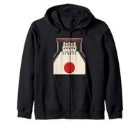 Bowling Pin Scared Pins Funny Bowler Player Kids Boys Men Zip Hoodie
