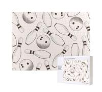 Bowling Pins And Balls,500 Pieces Wooden Jigsaw Family Game Jigsaw Puzzles for Adults Teens Home Decor